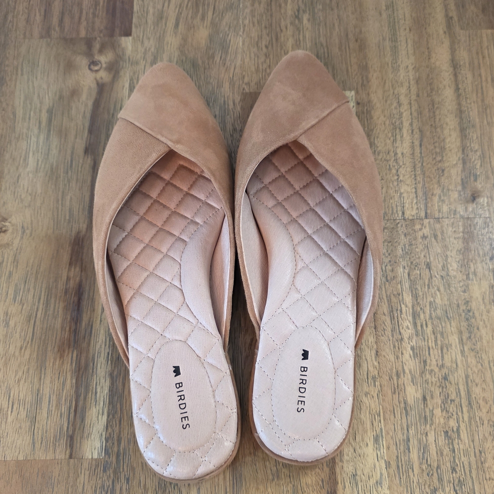 Birdies Tan Suede Mules
